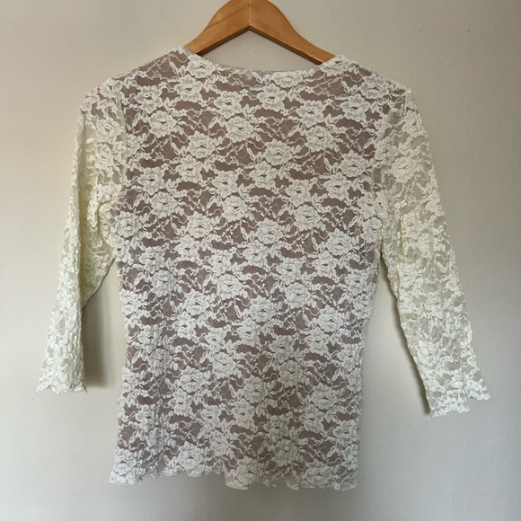 Cabi beige laced top size L(M) - Picture 2 of 6